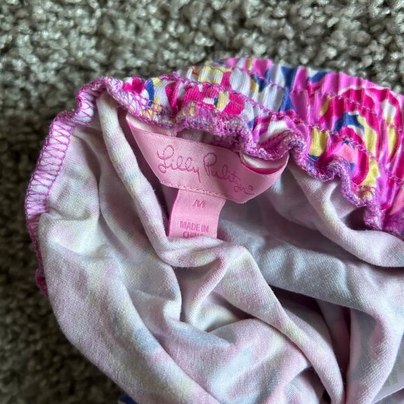 Lilly Pulitzer Womens Sz M Pink Multicolor Elastic Waist Drawstring Lounge Pants - Picture 4 of 8
